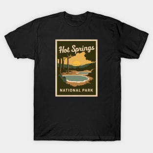 Hot Springs National Park Retro Vintage Travel Art T-Shirt